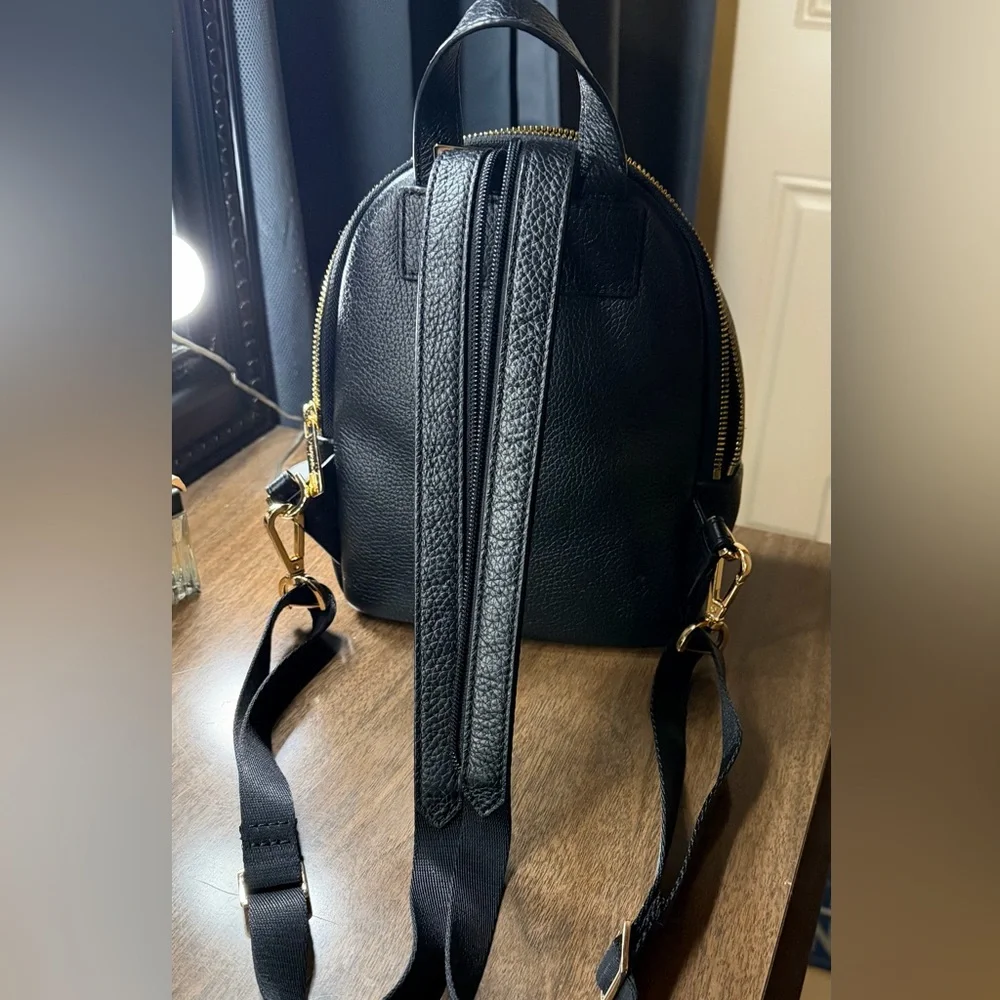Michael Kors Black Textured Mini Backpack - Picture 2 of 4